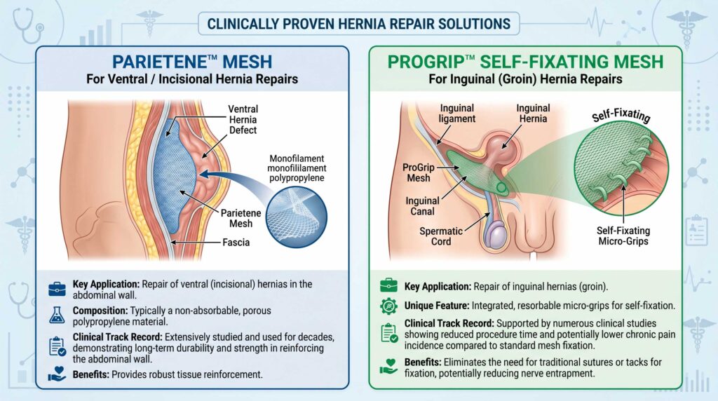 Infographic illustrating different kinds of mesh