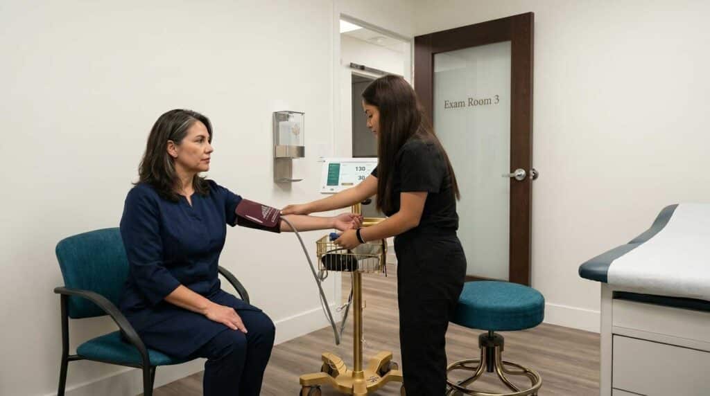 Patient vitals being taken