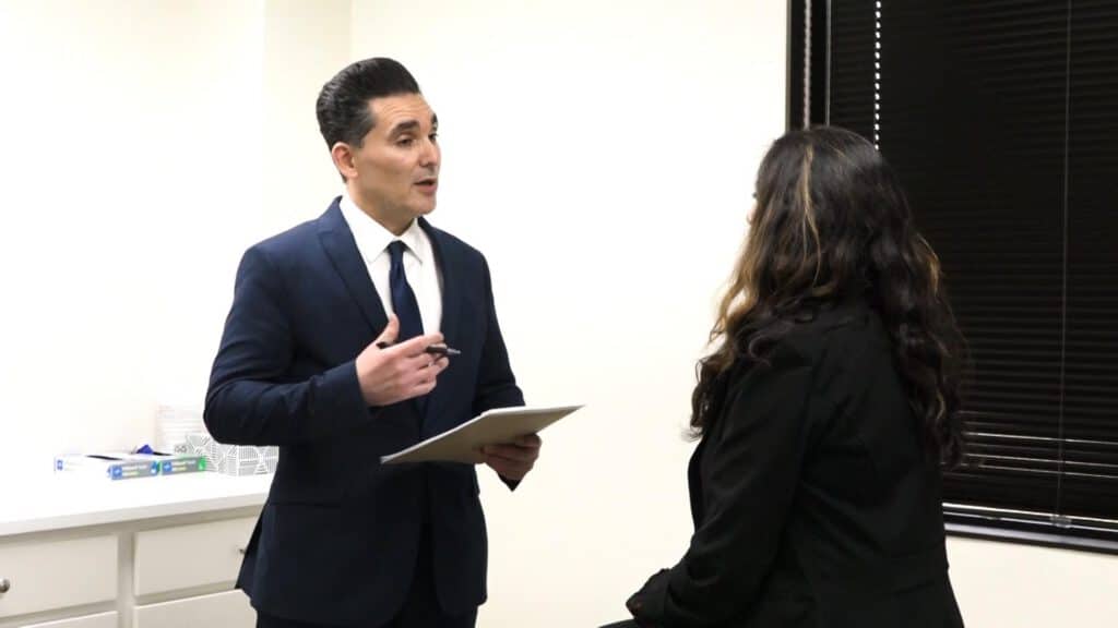 Dr. Zahiri meeting with a patient
