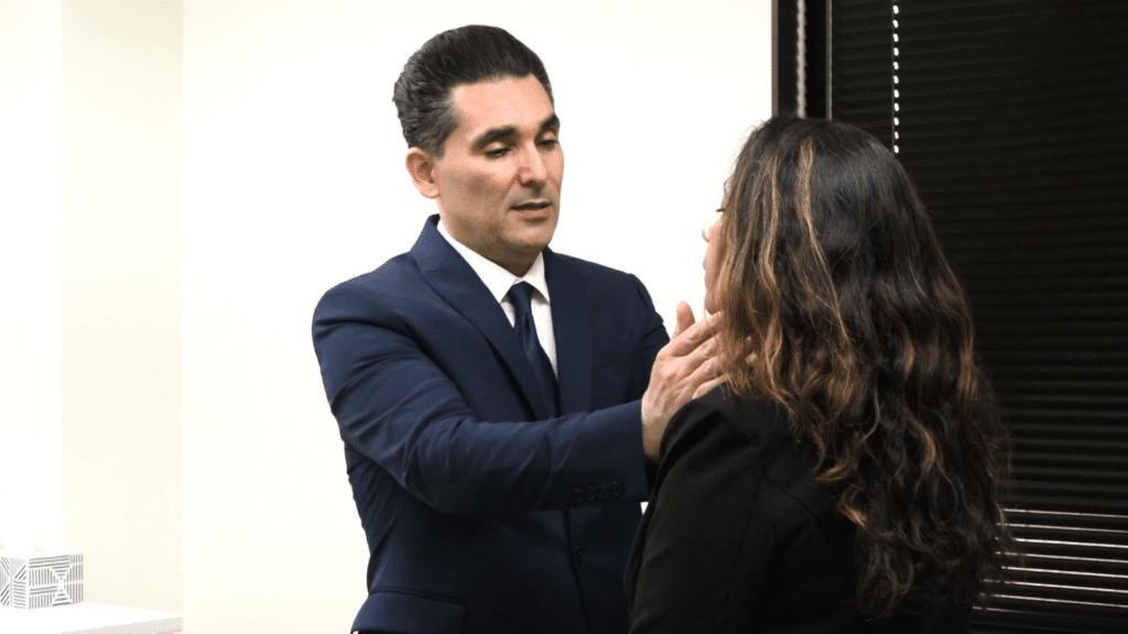 Dr. Zahiri meeting with a patient