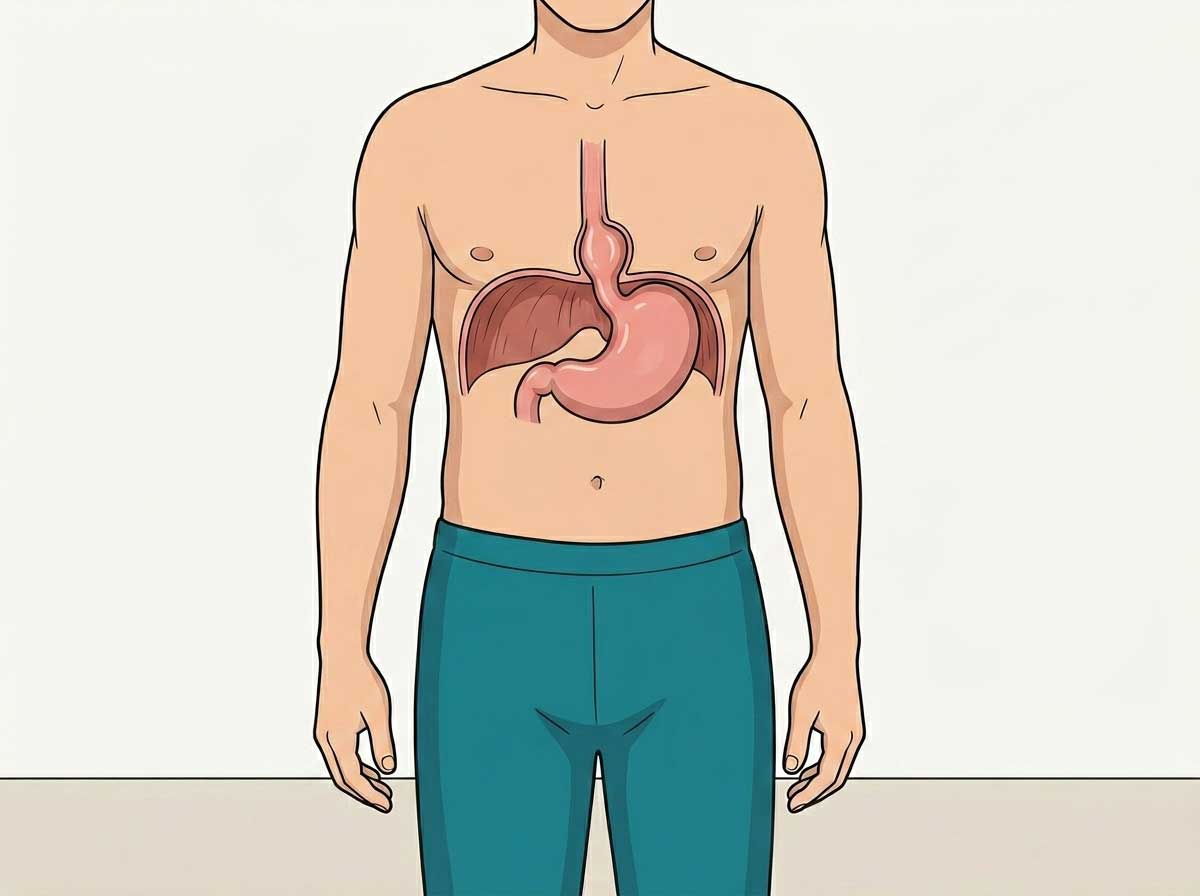 Patient with a hiatal hernia