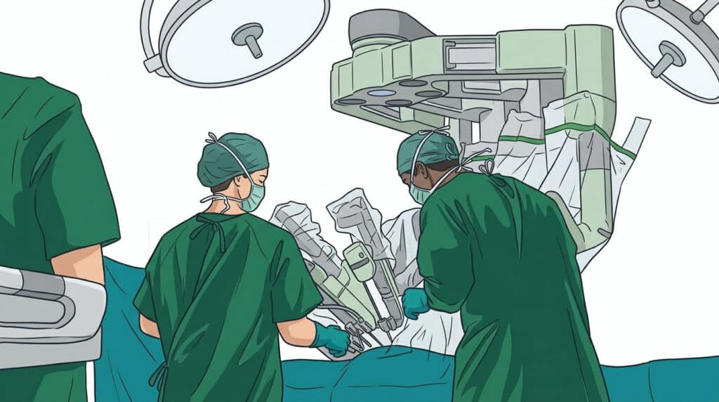 Illustration depicting robotic surgery